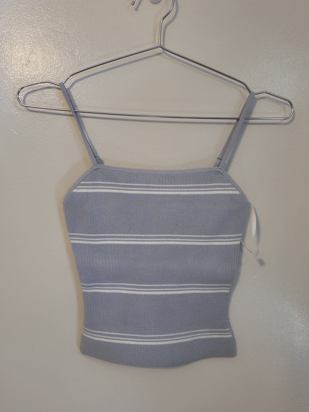 Aritzia Babaton Sculpt Knit Tank Top Blue & White Striped - 2XS